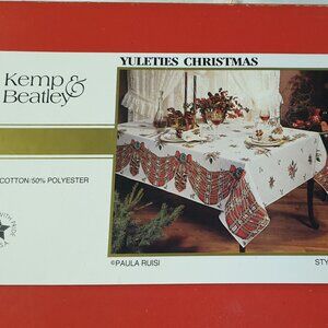 Kemp & Beatley Yuleties Christmas tablecloth Style no. 183 made in America